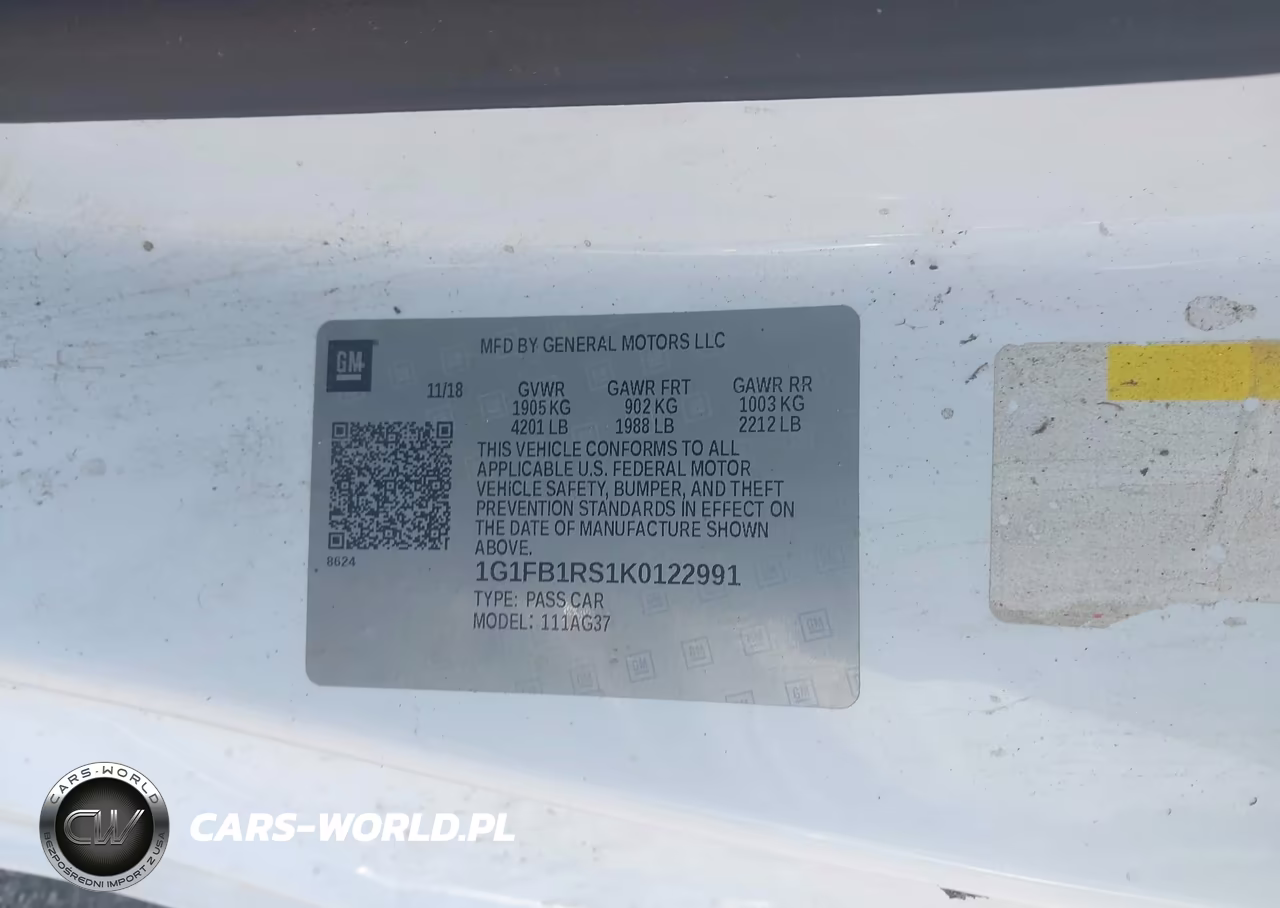 2019 Chevrolet Camaro 1Lt VIN:1G1FB1RS1K0122991 - 9