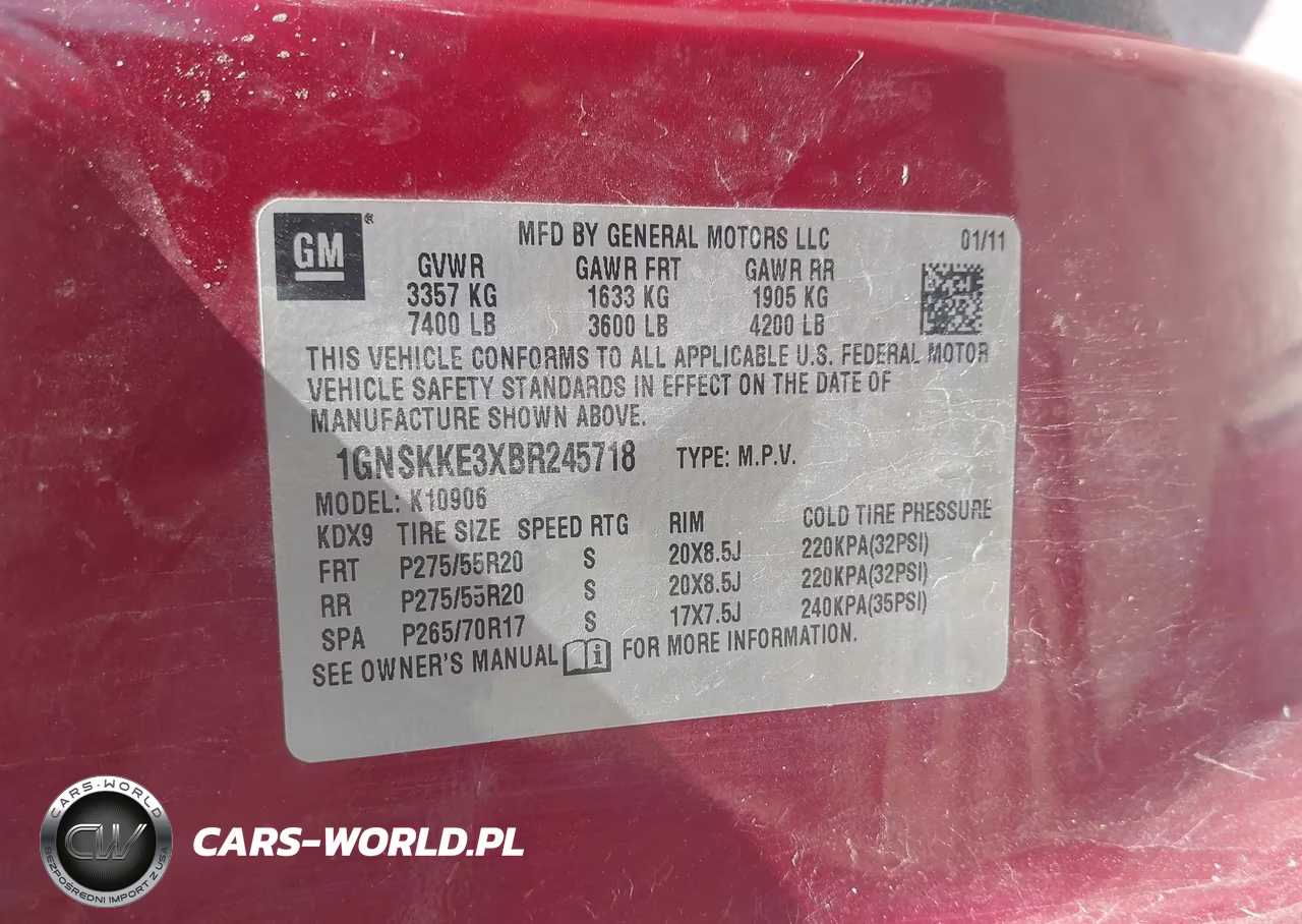 2011 Chevrolet Suburban 1500 Ltz VIN:1GNSKKE3XBR245718 - 9