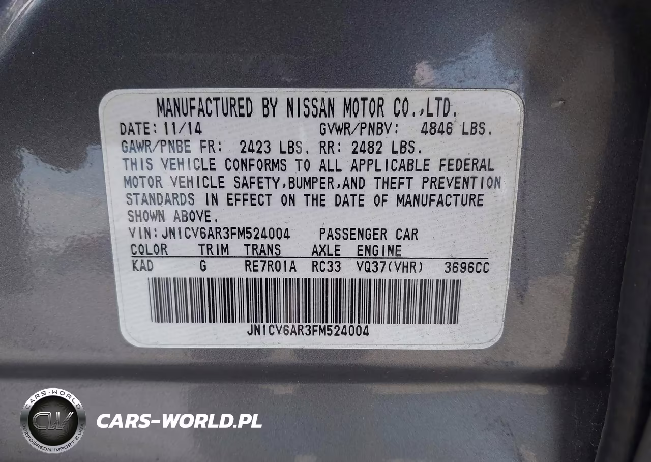 2015 Infiniti Q40 VIN:JN1CV6AR3FM524004 - 9