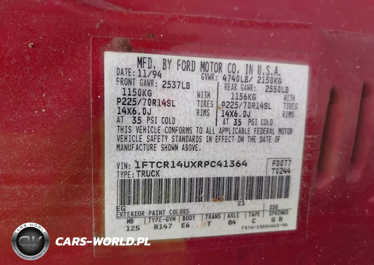 1994 Ford Ranger Super Cab VIN:1FTCR14UXRPC41364 - 9