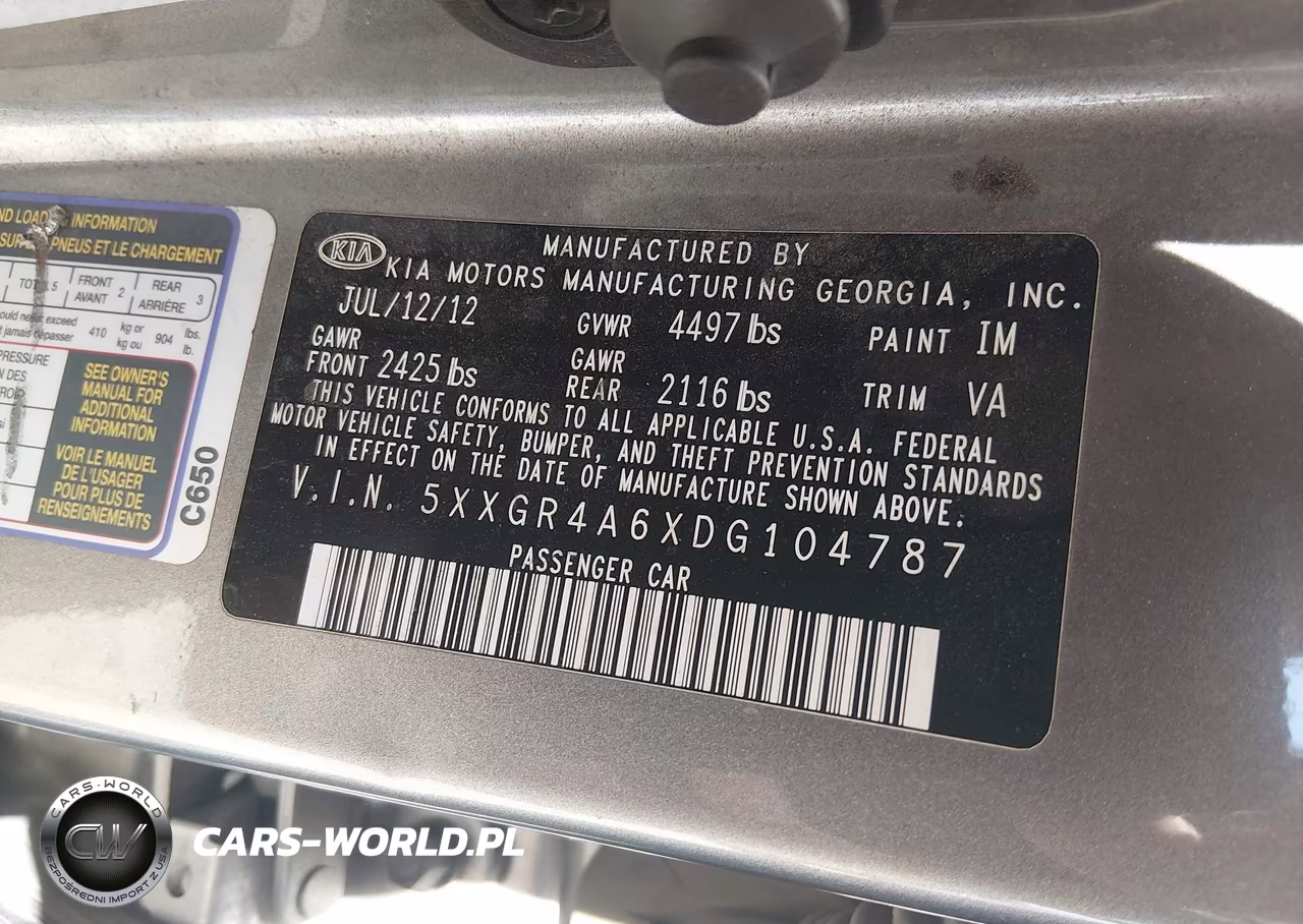 2013 Kia Optima Sx VIN:5XXGR4A6XDG104787 - 9