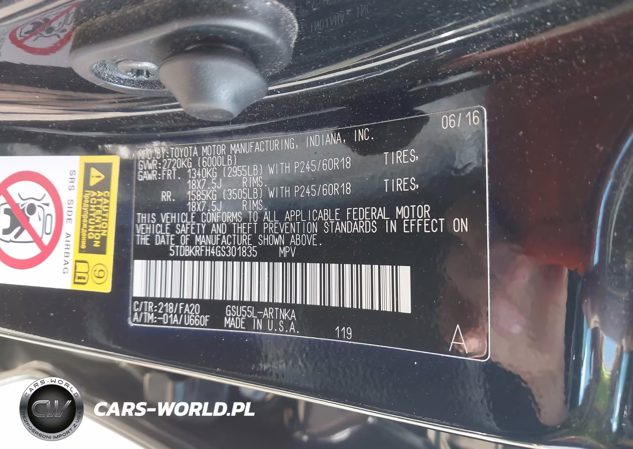 2016 Toyota Highlander Le Plus V6 VIN:5TDBKRFH4GS301835 - 9