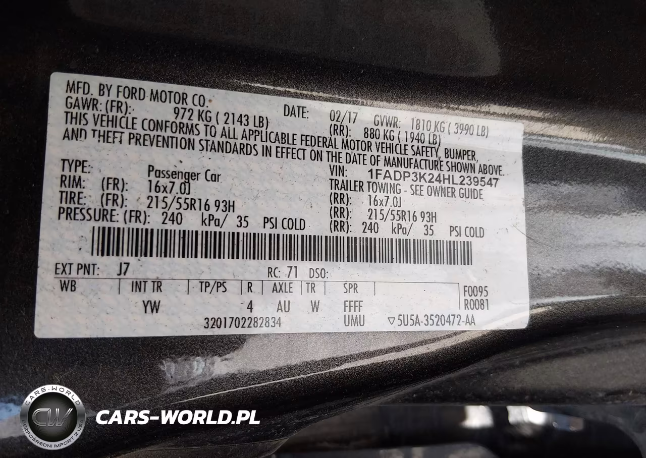 2017 Ford Focus Se VIN:1FADP3K24HL239547 - 9