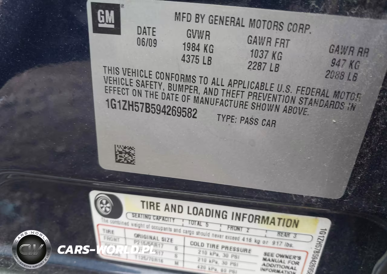 2009 Chevrolet Malibu Lt VIN:1G1ZH57B594269582 - 9