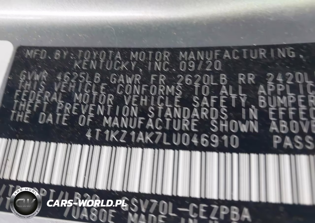 2020 Toyota Camry Xse V6 VIN:4T1KZ1AK7LU046910 - 9