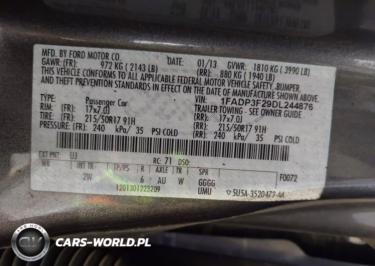 2013 Ford Focus Se VIN:1FADP3F29DL244876 - 9
