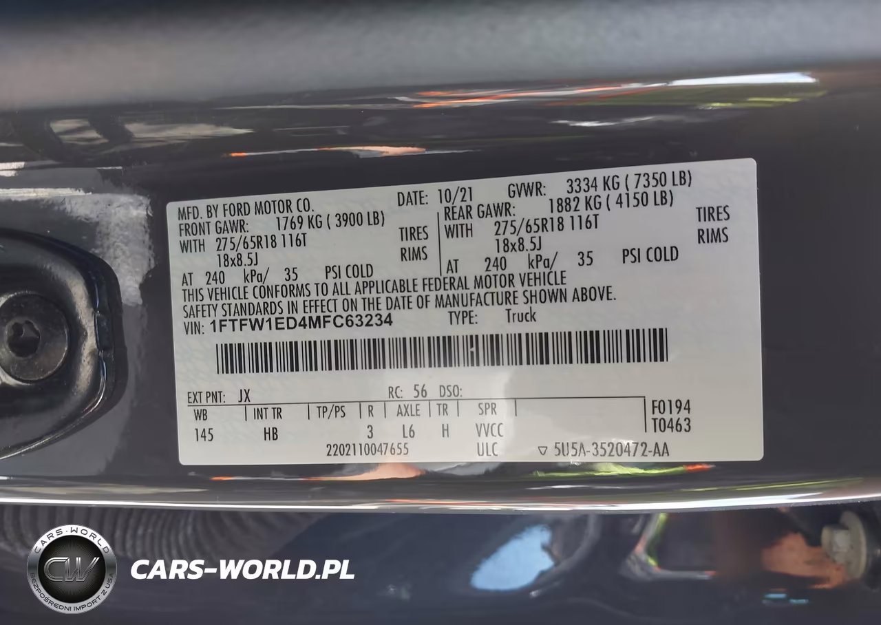 2021 Ford F-150 Lariat VIN:1FTFW1ED4MFC63234 - 9