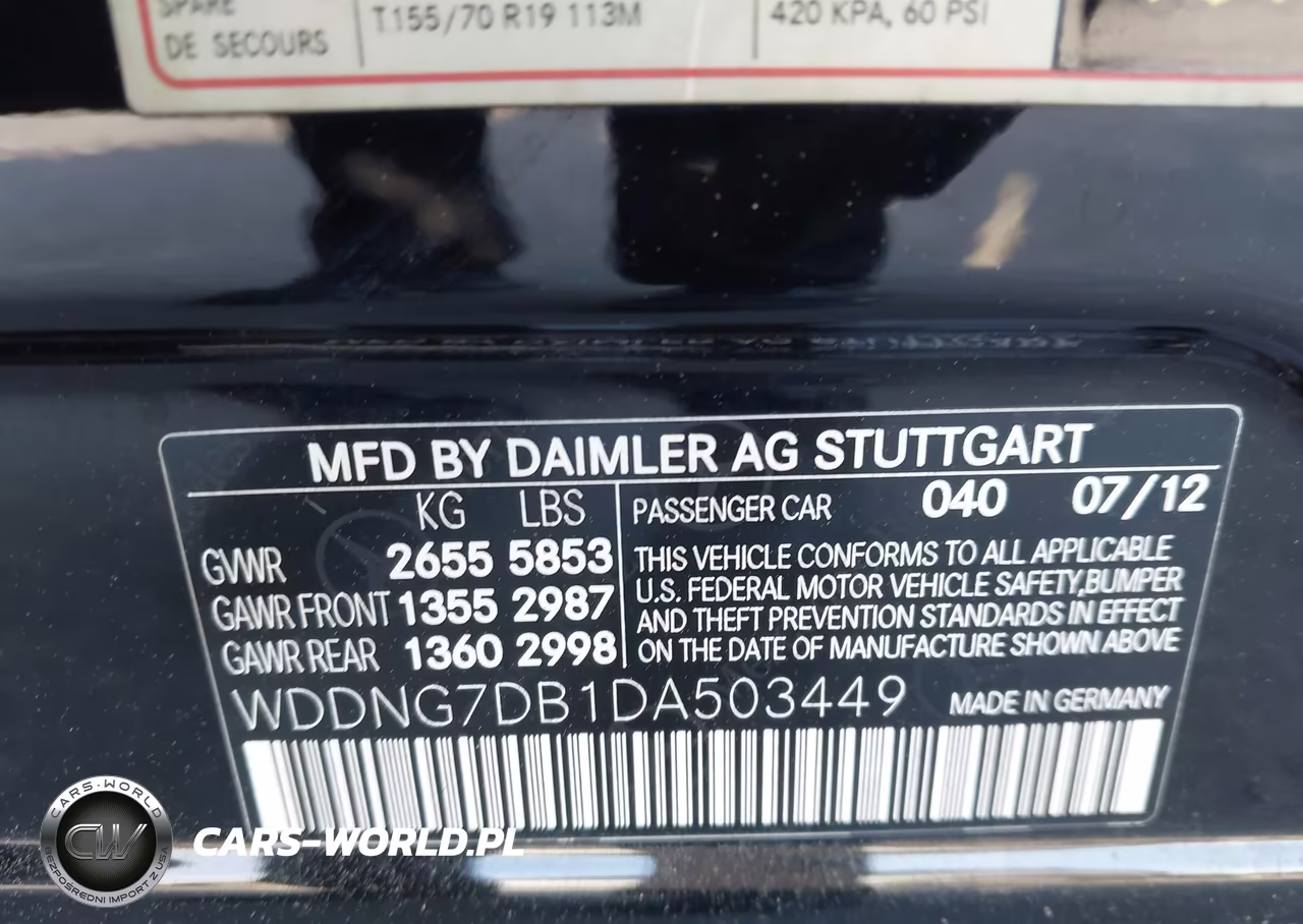 2013 Mercedes-Benz S 550 VIN:WDDNG7DB1DA503449 - 9