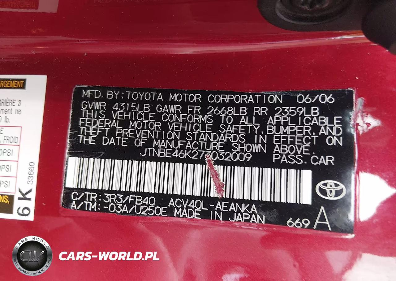 2007 Toyota Camry Le VIN:JTNBE46K273032009 - 9
