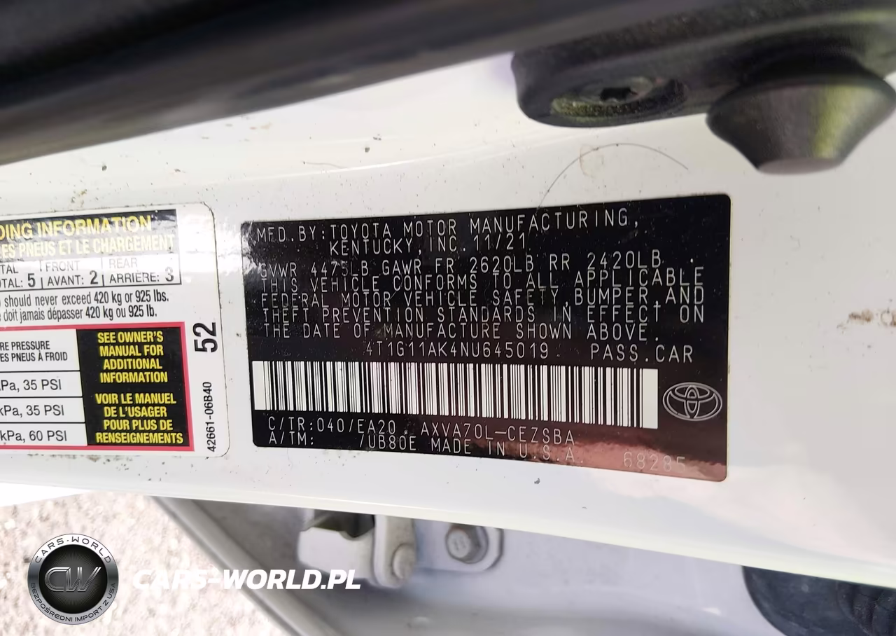 2022 Toyota Camry Se VIN:4T1G11AK4NU645019 - 9