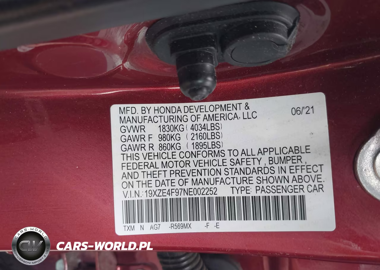 2022 Honda Insight Touring VIN:19XZE4F97NE002252 - 9
