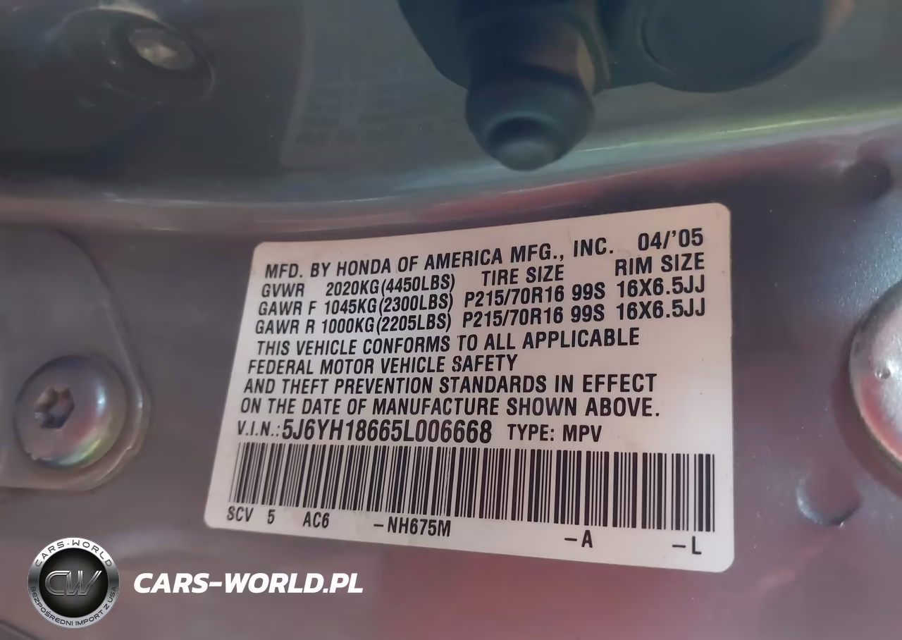 2005 Honda Element Ex VIN:5J6YH18665L006668 - 9