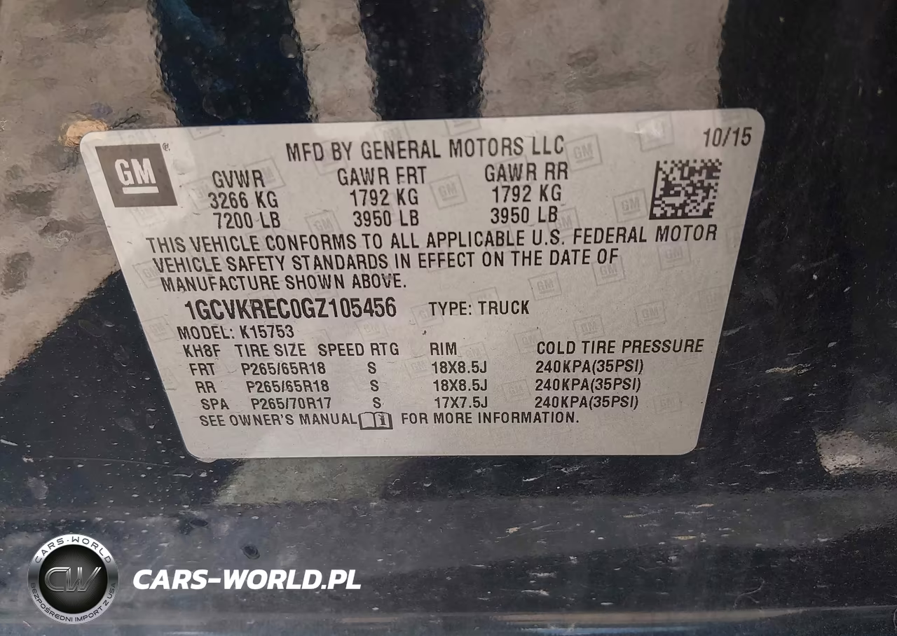 2016 Chevrolet Silverado 1500 2Lt VIN:1GCVKREC0GZ105456 - 9