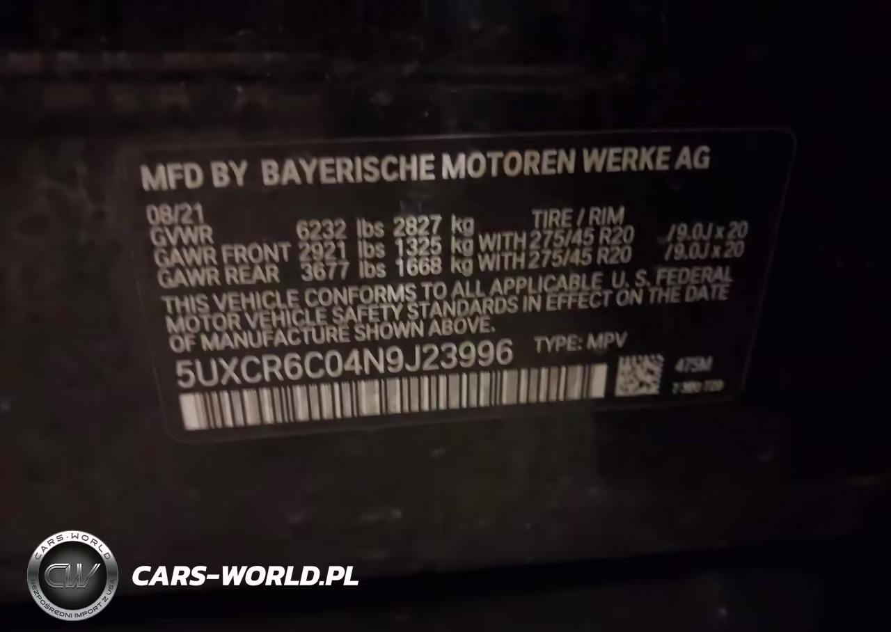 2022 BMW X5 xDrive40I VIN:5UXCR6C04N9J23996 - 9
