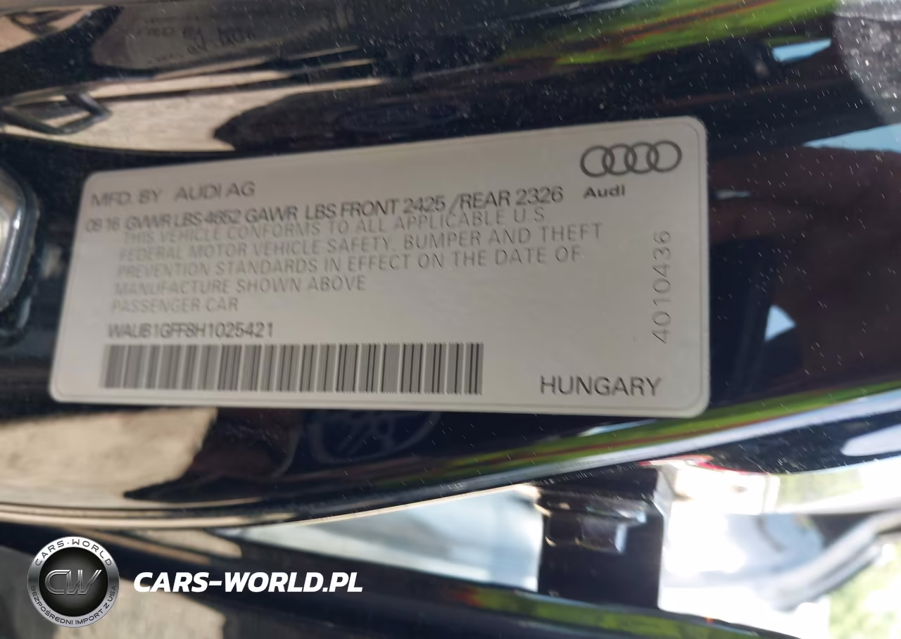 2017 Audi S3 Premium Plus VIN:WAUB1GFF8H1025421 - 9