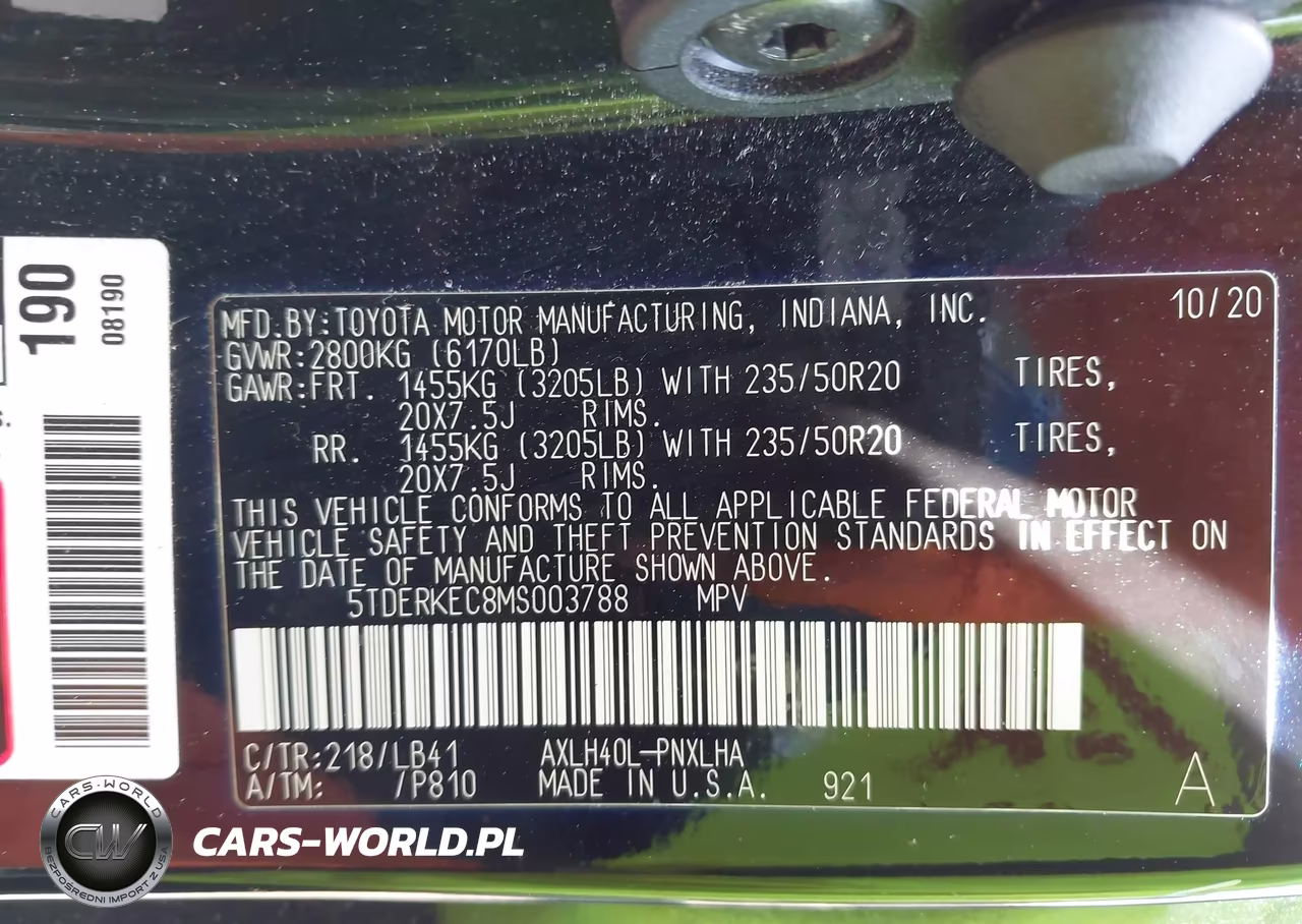 2021 Toyota Sienna Platinum VIN:5TDERKEC8MS003788 - 9