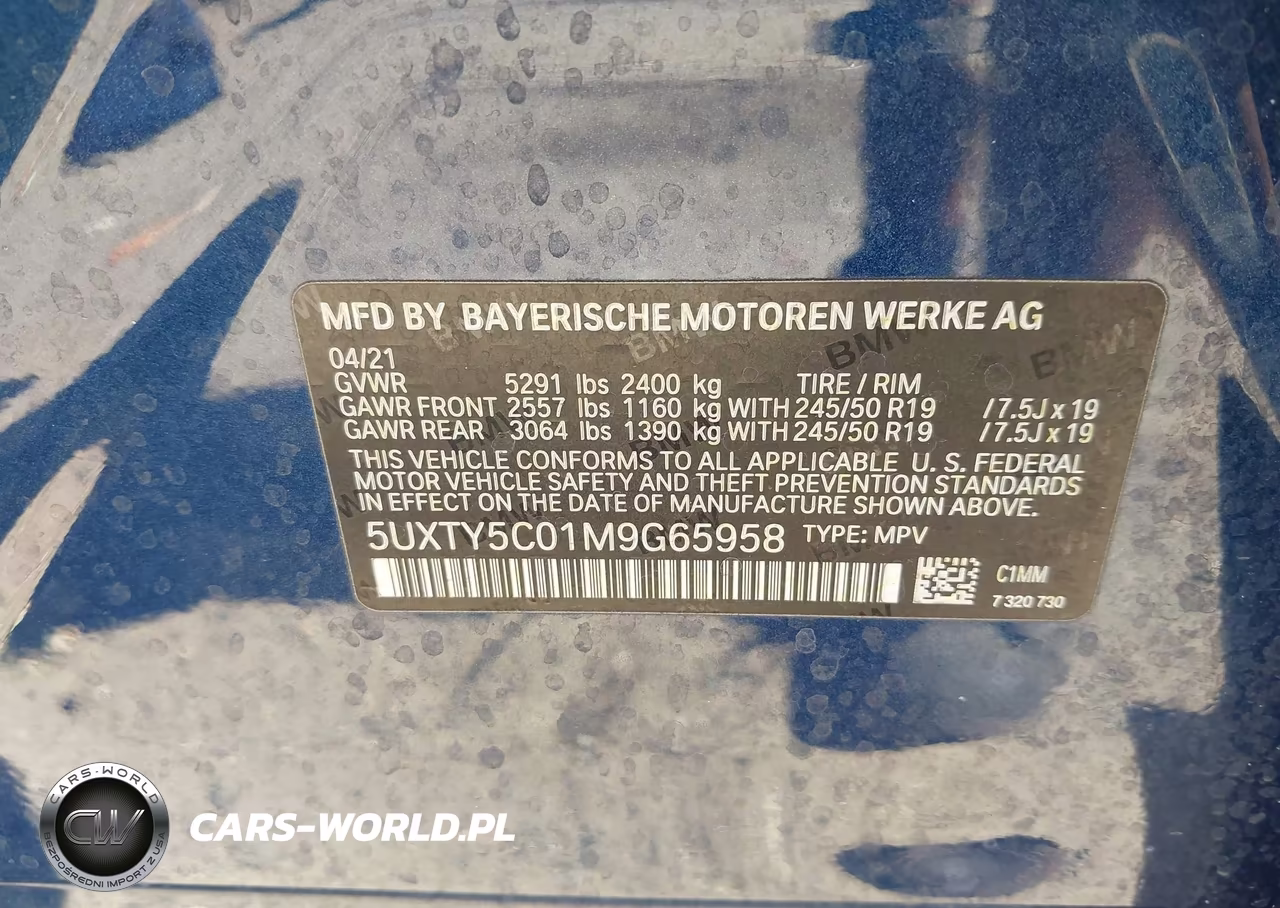 2021 BMW X3 xDrive30I VIN:5UXTY5C01M9G65958 - 9