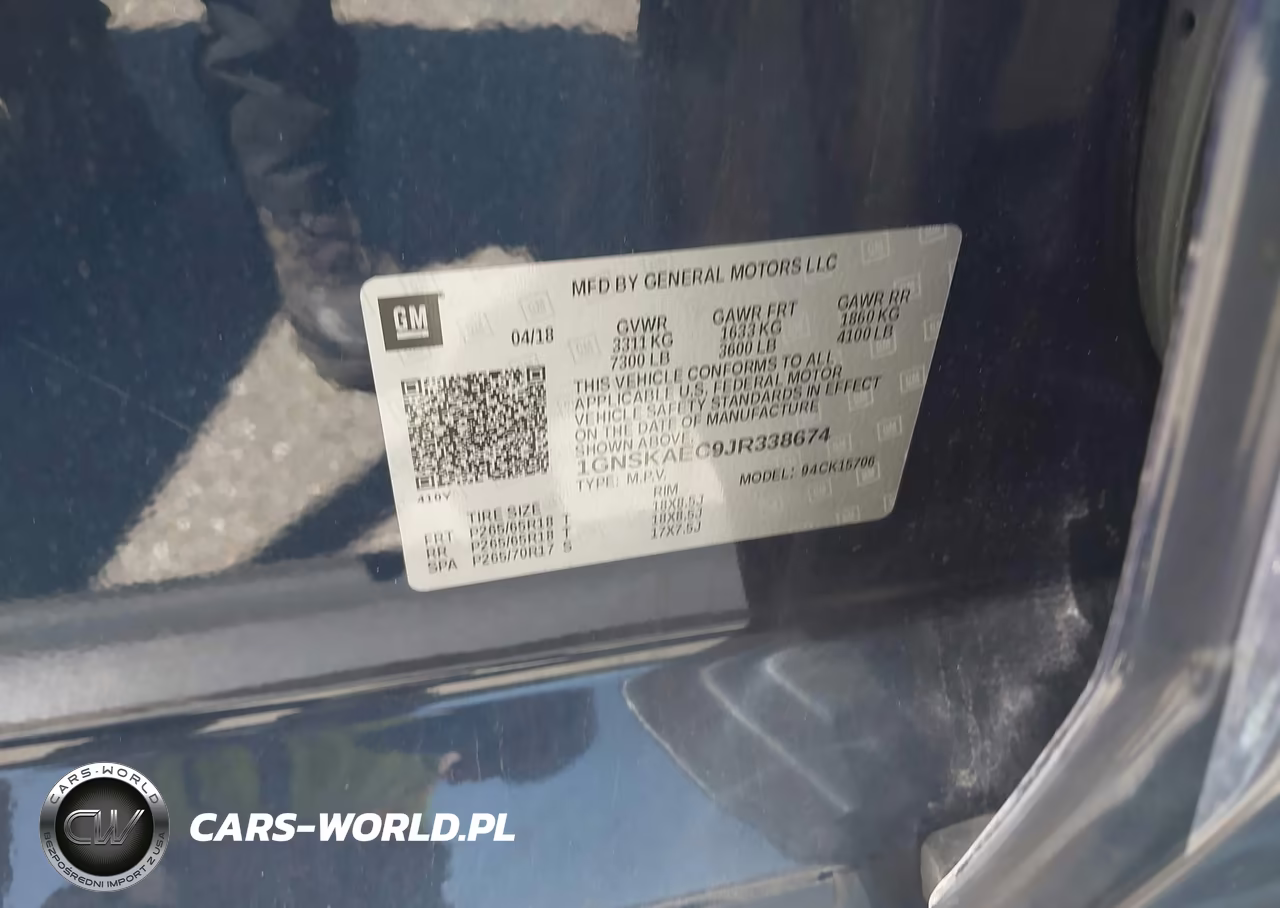 2018 Chevrolet Tahoe Ls VIN:1GNSKAEC9JR338674 - 9