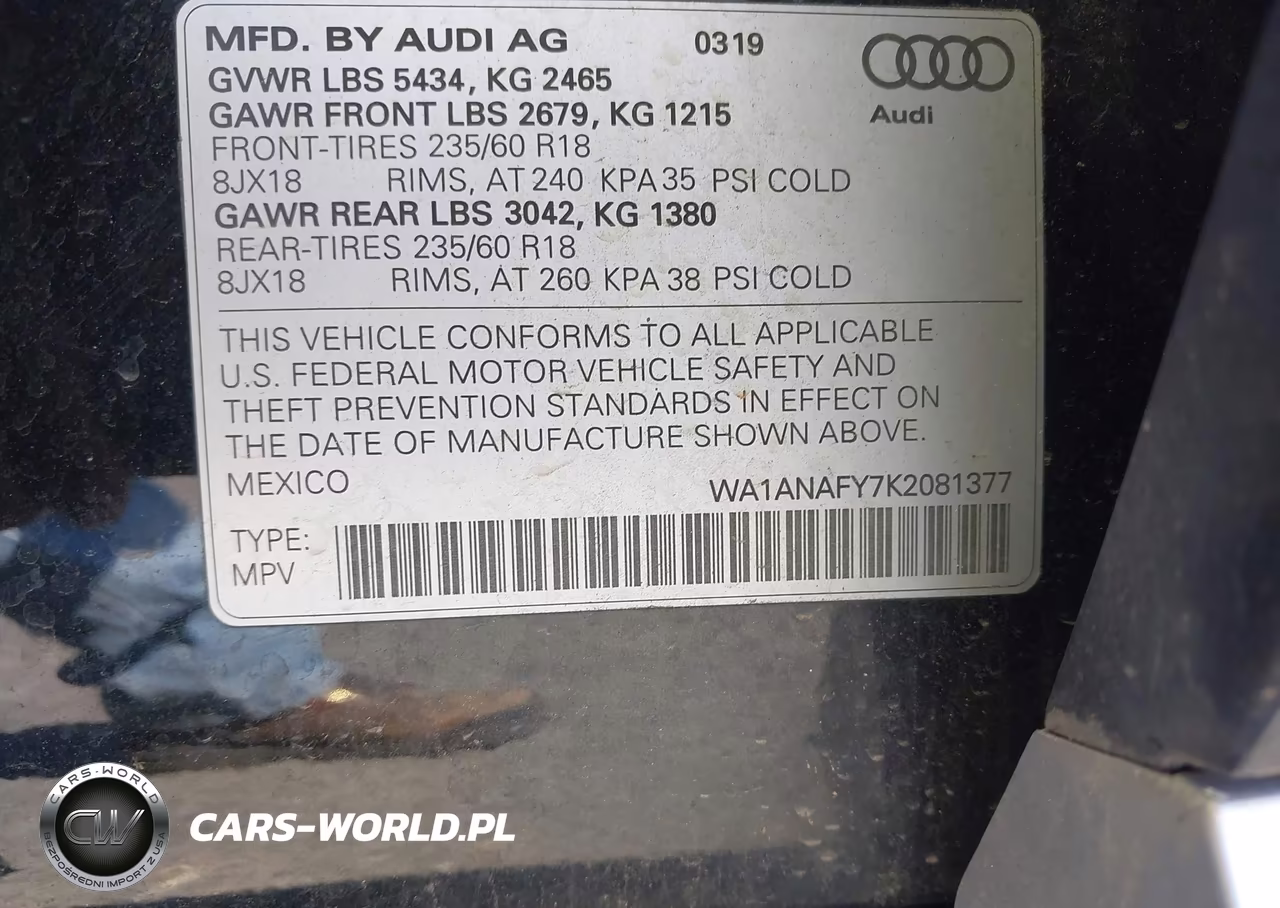 2019 Audi Q5 45 Premium VIN:WA1ANAFY7K2081377 - 9