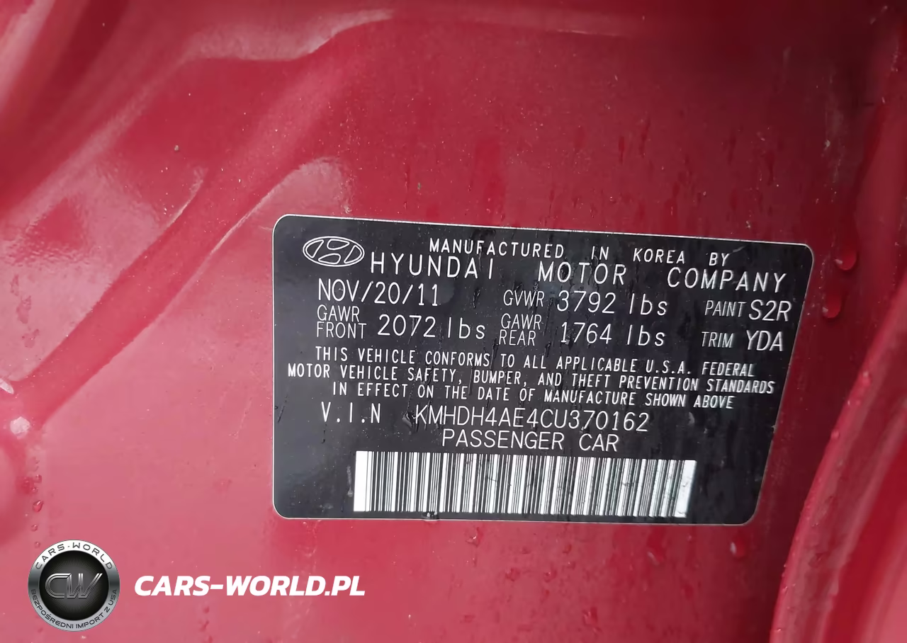 2012 Hyundai Elantra Gls VIN:KMHDH4AE4CU370162 - 9