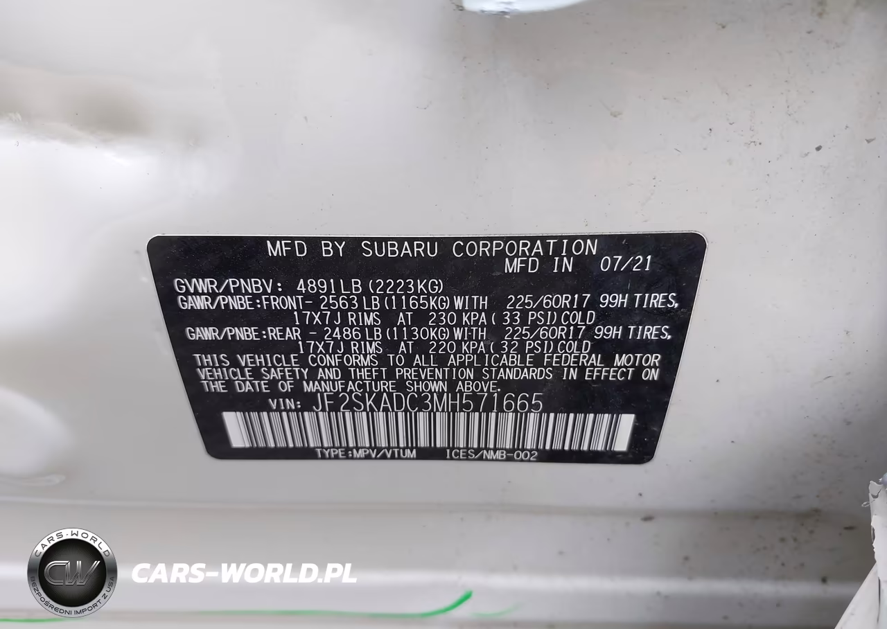 2021 Subaru Forester VIN:JF2SKADC3MH571665 - 9