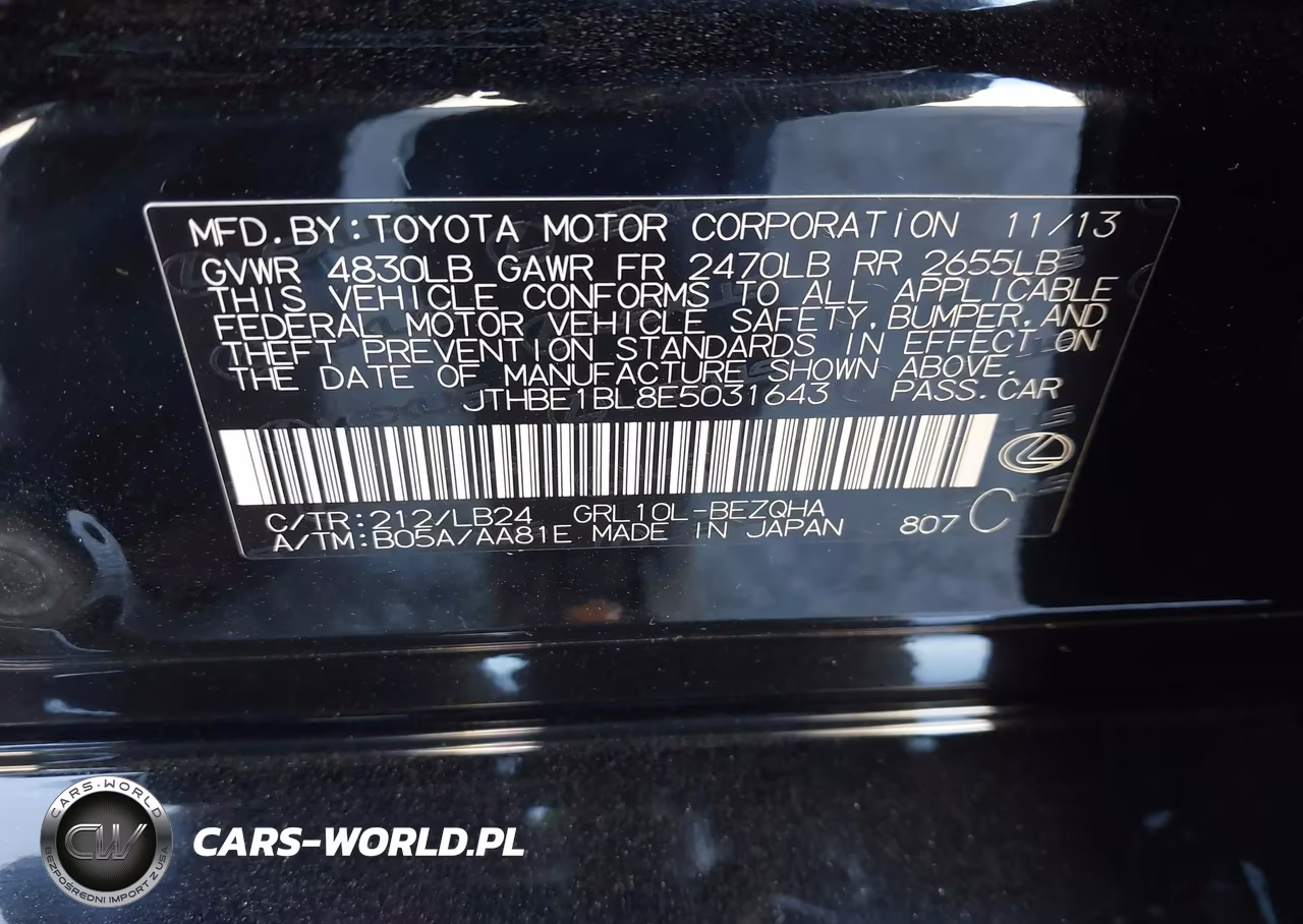 2014 Lexus Gs 350 VIN:JTHBE1BL8E5031643 - 9