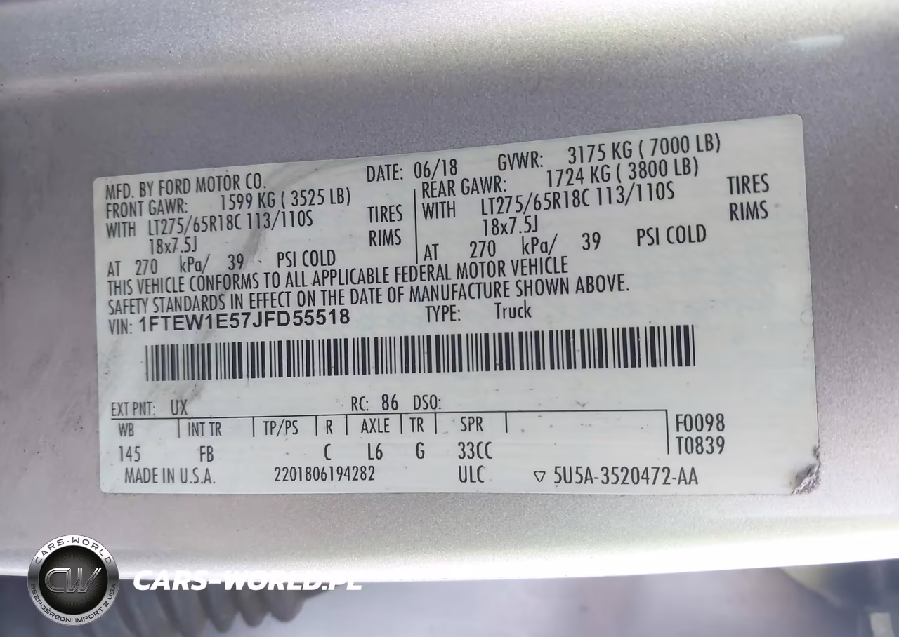 2018 Ford F-150 Xlt VIN:1FTEW1E57JFD55518 - 9