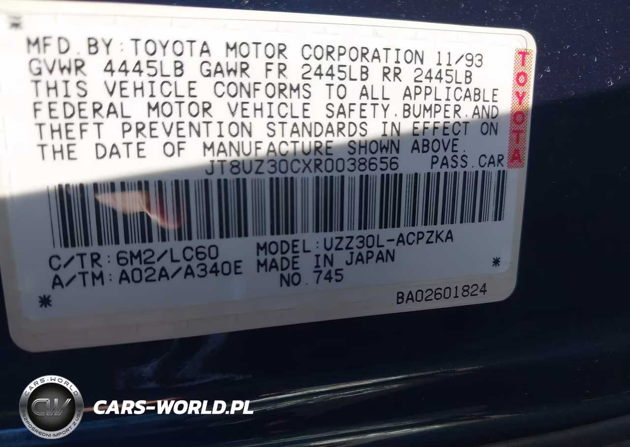 1994 Lexus Sc 400 VIN:JT8UZ30CXR0038656 - 9