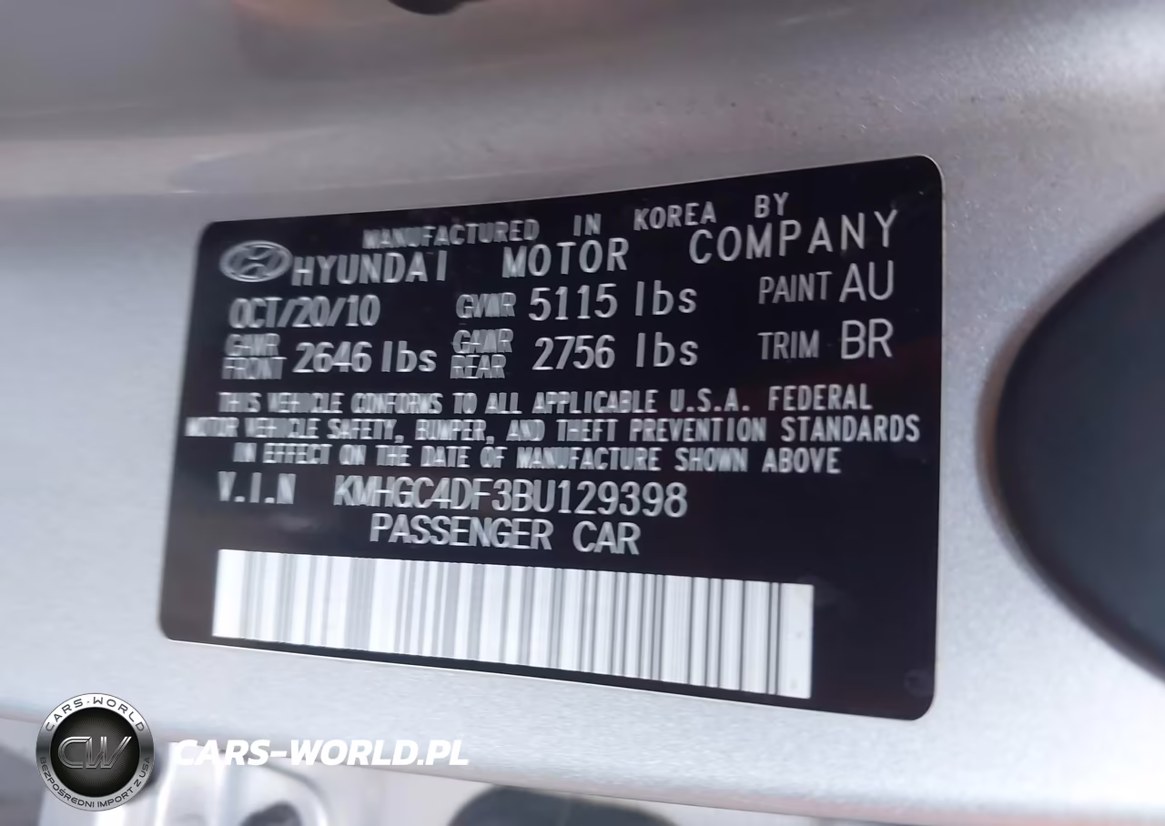 2011 Hyundai Genesis 4.6 VIN:KMHGC4DF3BU129398 - 9
