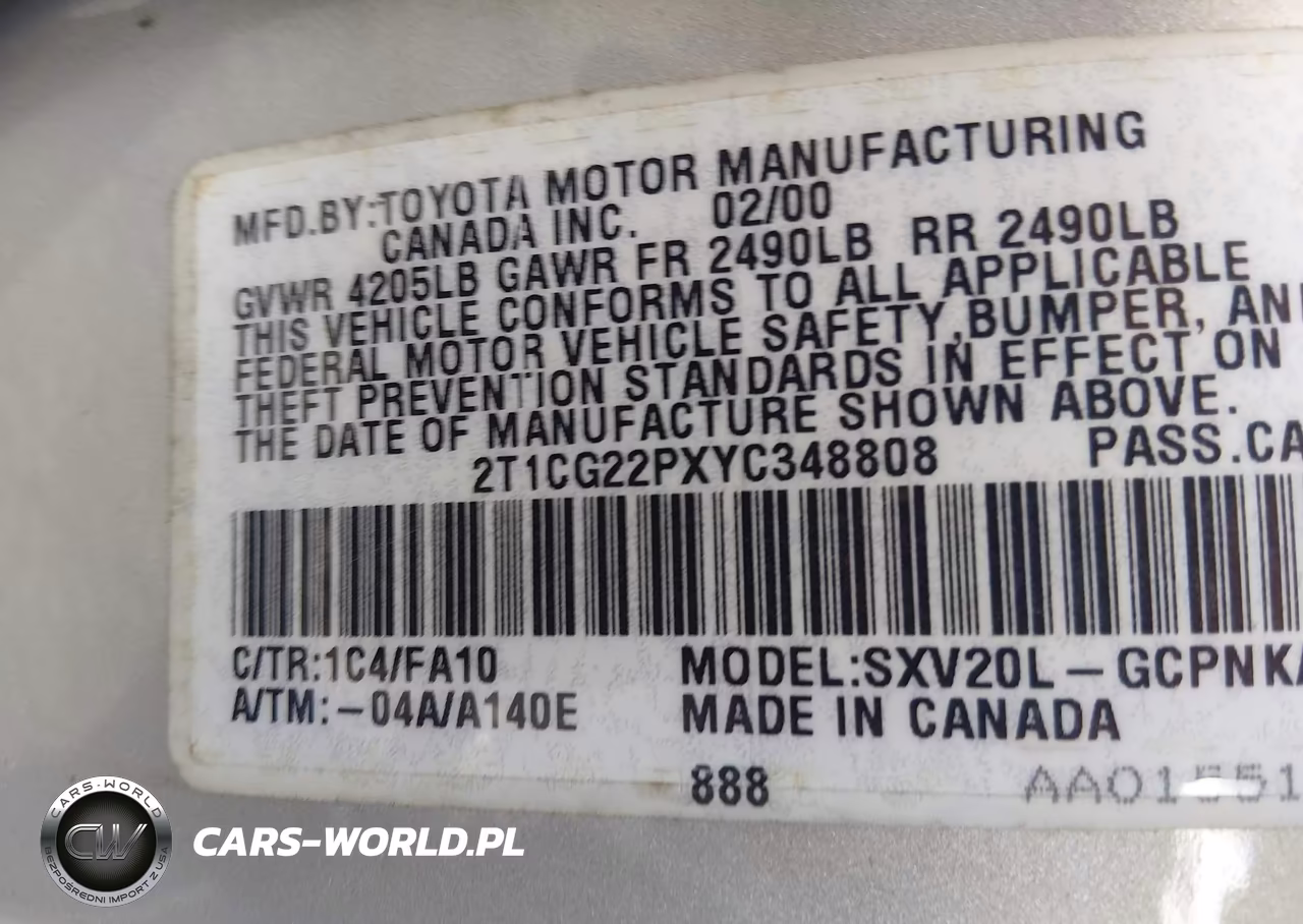 2000 Toyota Camry Solara Se VIN:2T1CG22PXYC348808 - 9