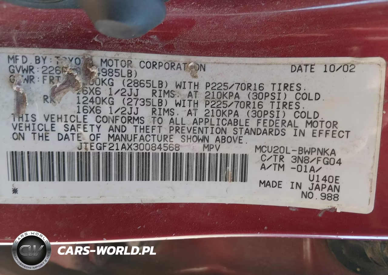 2003 Toyota Highlander V6 VIN:JTEGF21AX30084568 - 9