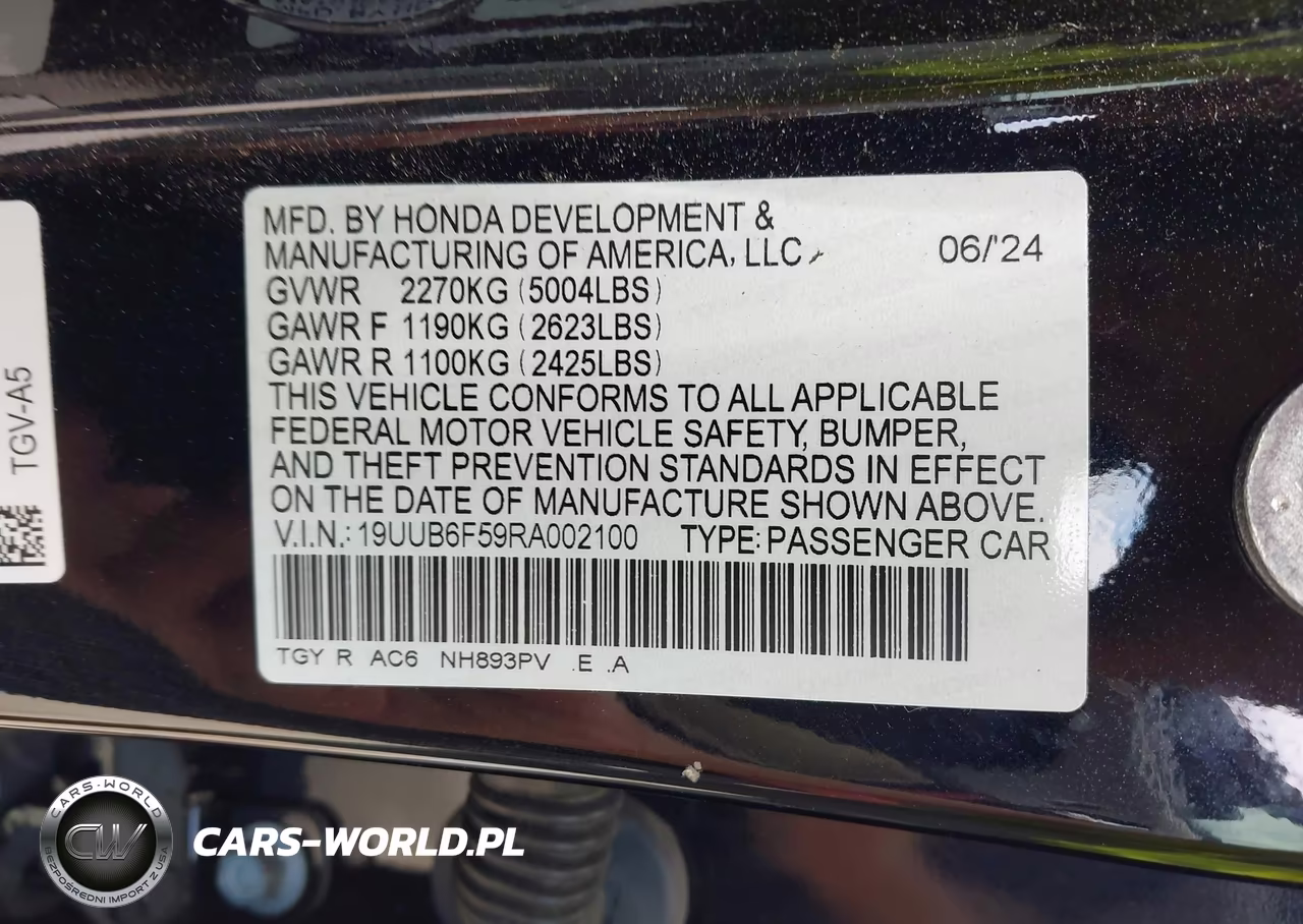 2024 Acura Tlx A-Spec Package VIN:19UUB6F59RA002100 - 9