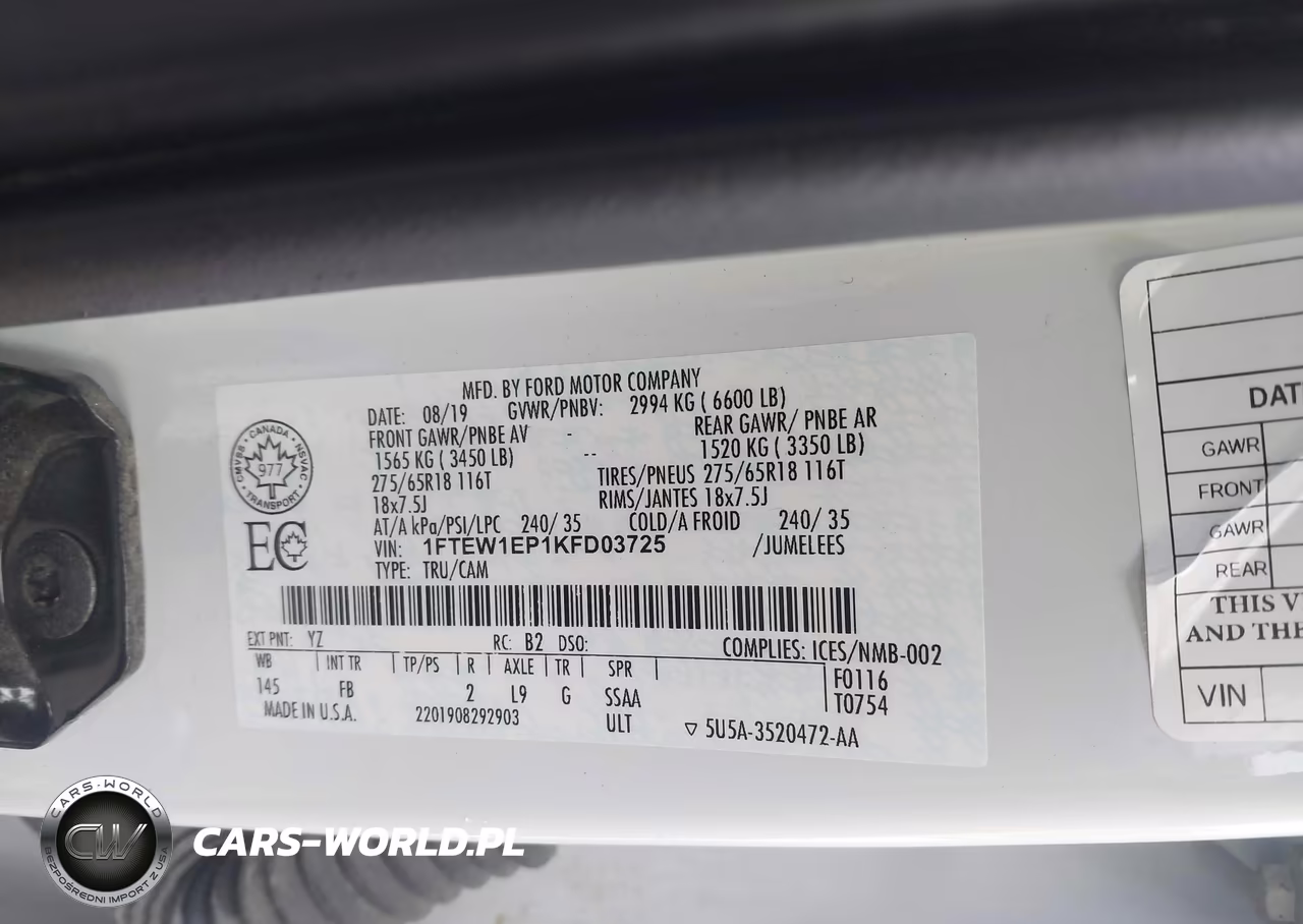 2019 Ford F-150 Xlt VIN:1FTEW1EP1KFD03725 - 9