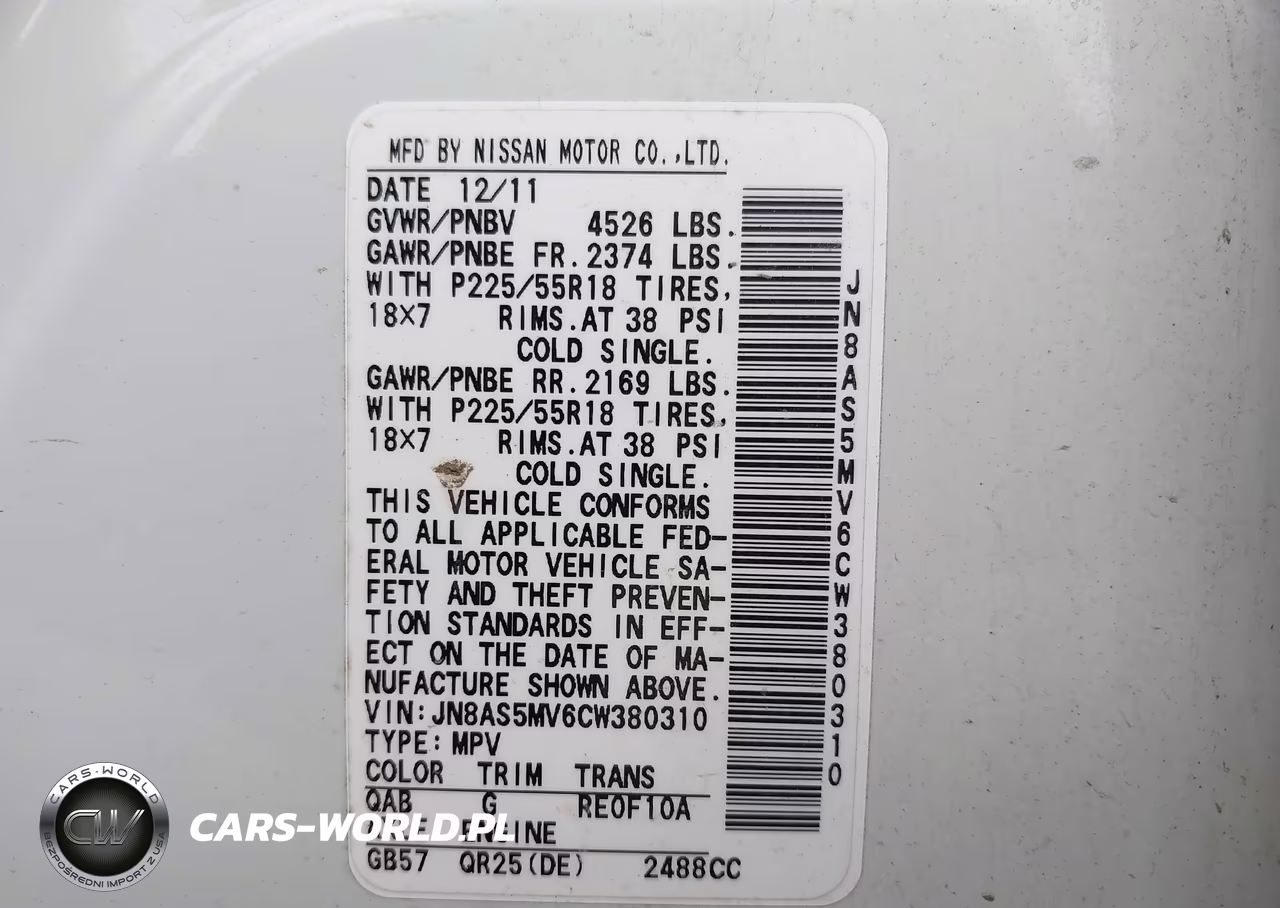 2012 Nissan Rogue Sv W-Sl Pkg VIN:JN8AS5MV6CW380310 - 9