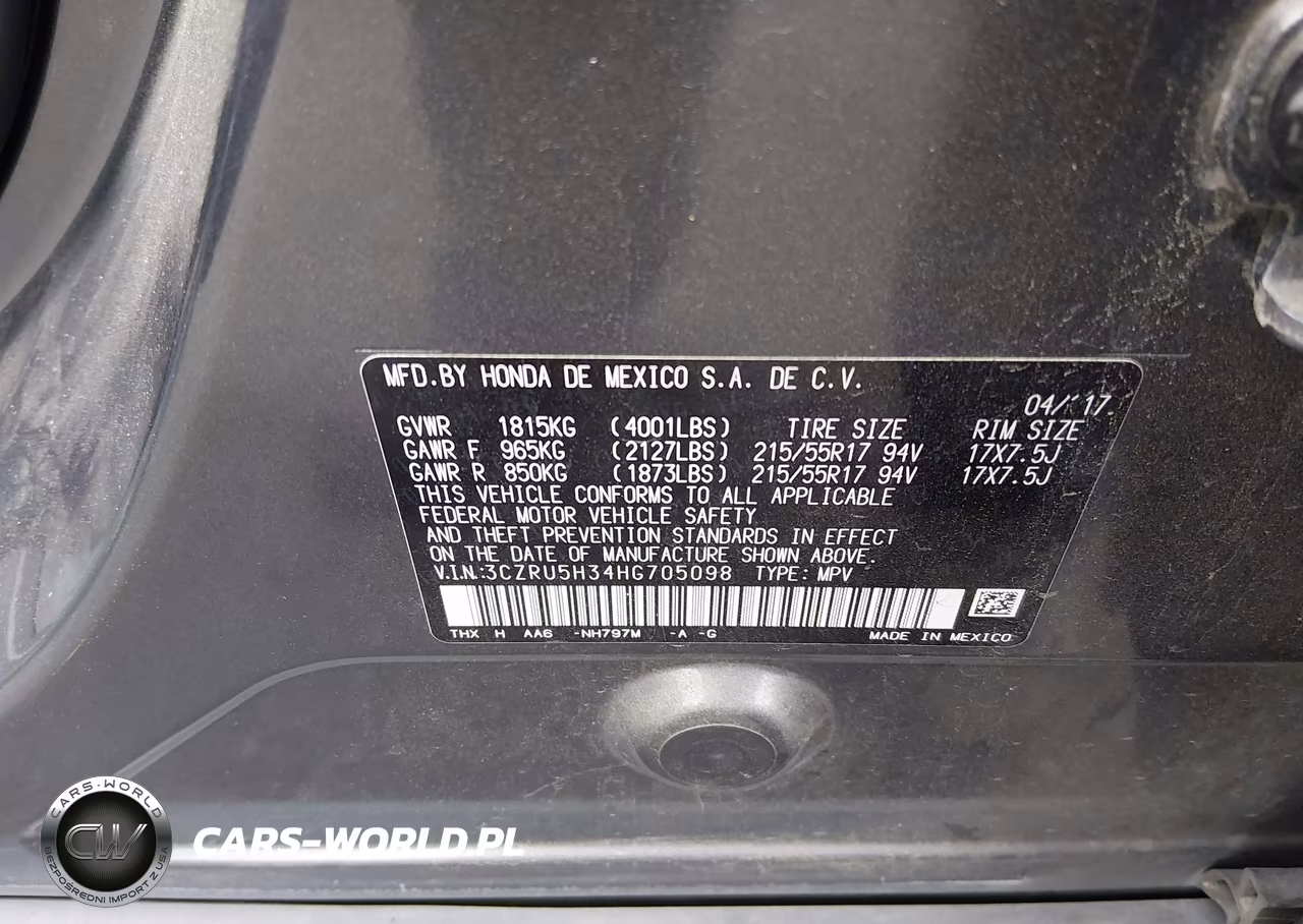 2017 Honda Hr-V Lx VIN:3CZRU5H34HG705098 - 9