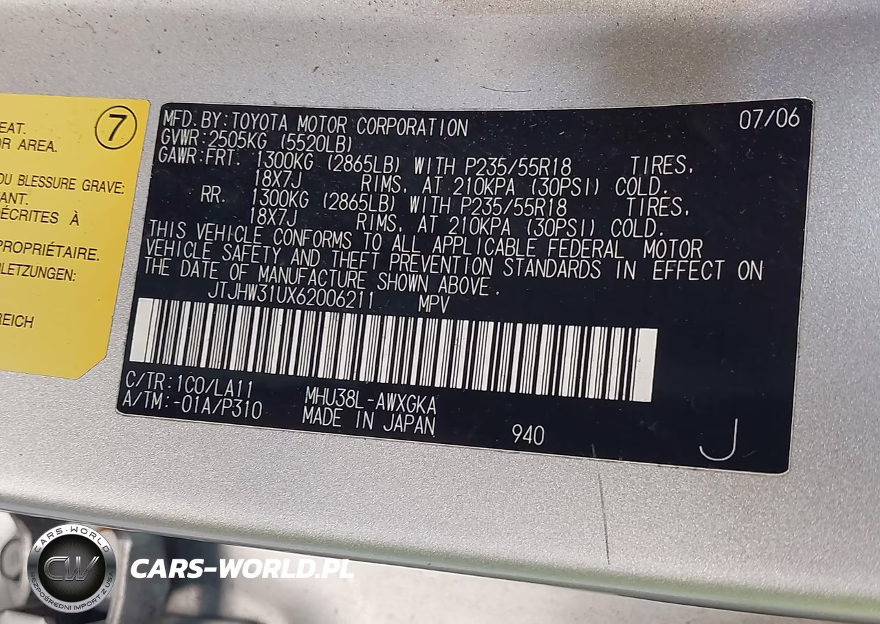 2006 Lexus Rx 400H VIN:JTJHW31UX62006211 - 9
