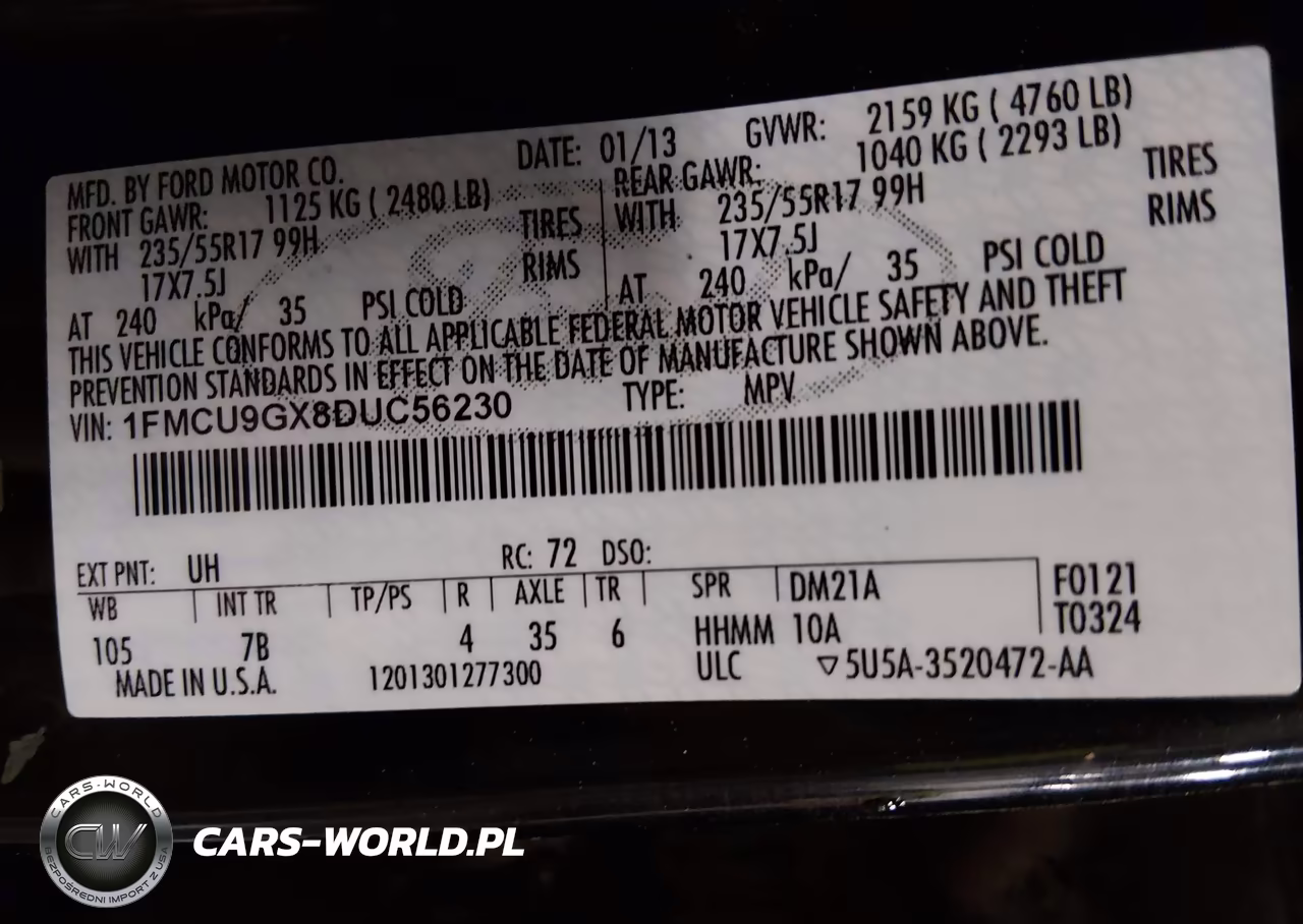 2013 Ford Escape Se VIN:1FMCU9GX8DUC56230 - 9