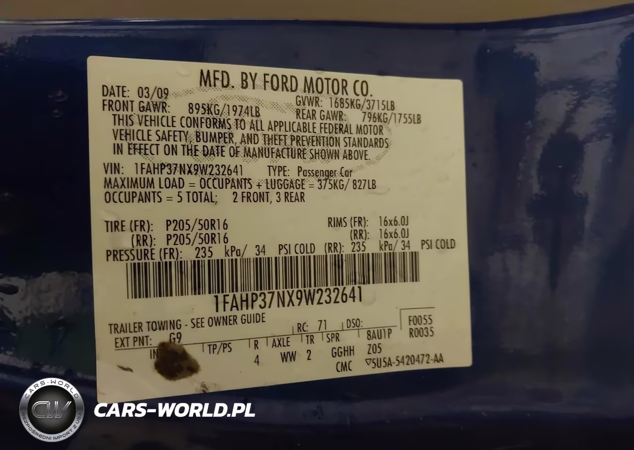 2009 Ford Focus Sel VIN:1FAHP37NX9W232641 - 9