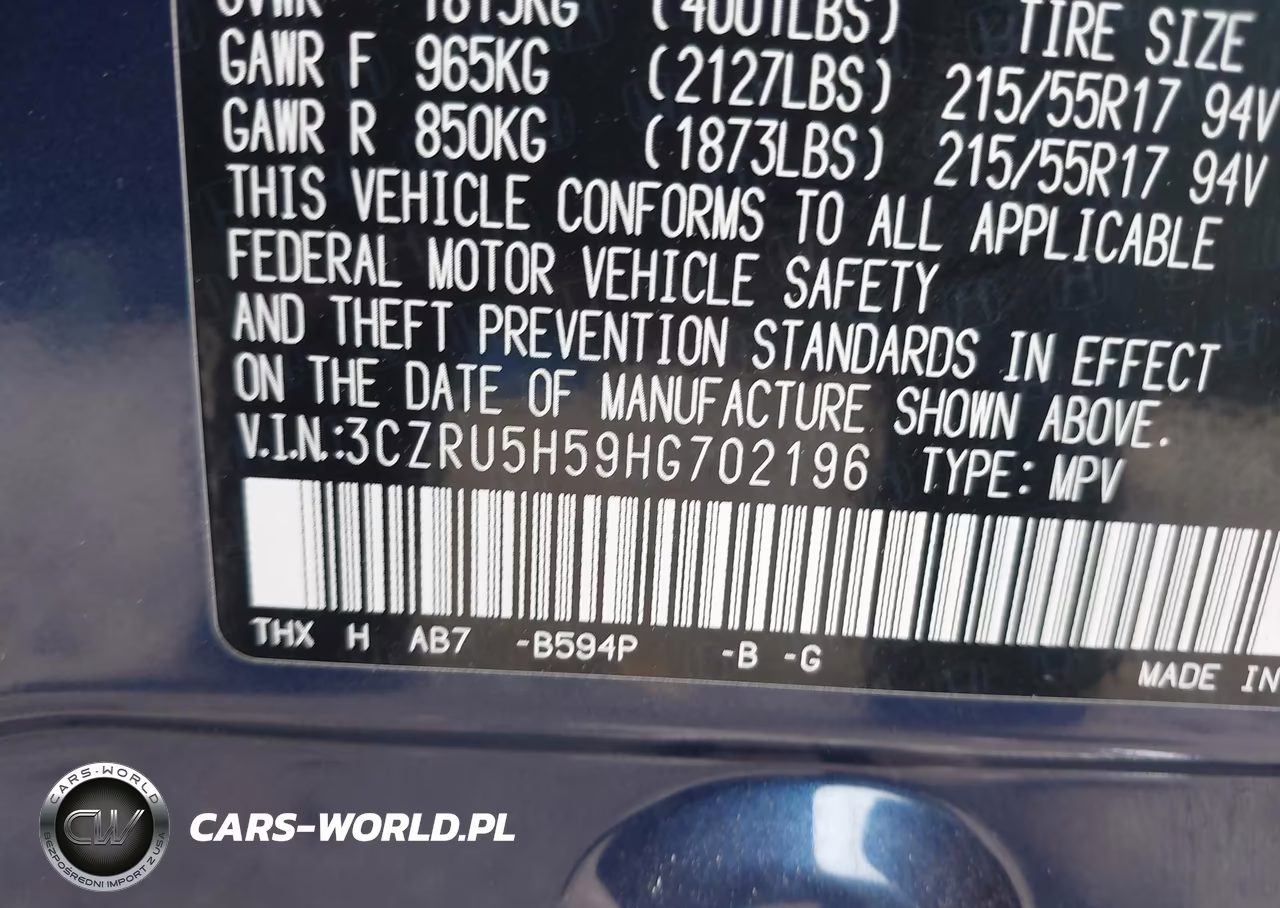 2017 Honda Hr-V Ex VIN:3CZRU5H59HG702196 - 9