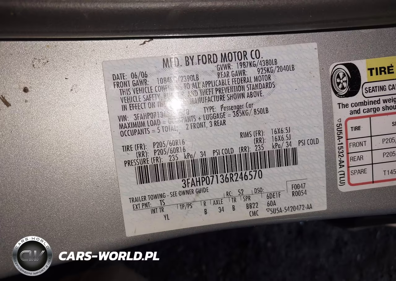 2006 Ford Fusion Se VIN:3FAHP07136R246570 - 9