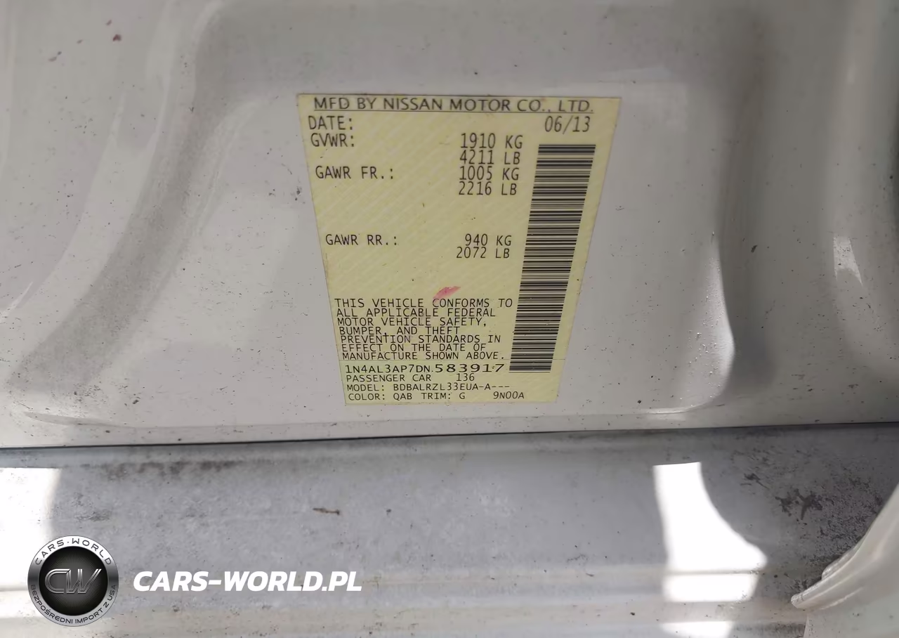 2013 Nissan Altima 2.5 S VIN:1N4AL3AP7DN583917 - 9