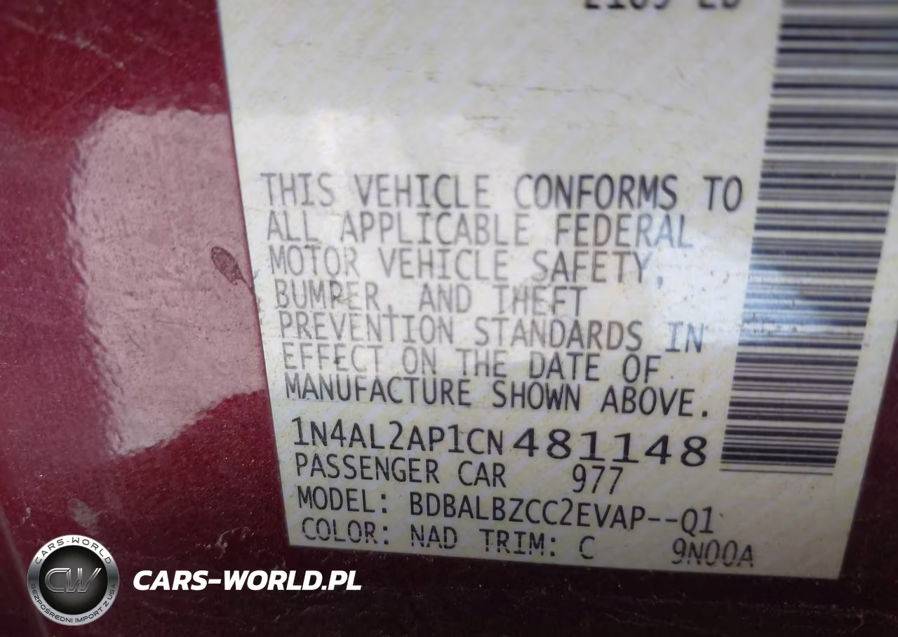 2012 Nissan Altima 2.5 S VIN:1N4AL2AP1CN481148 - 9