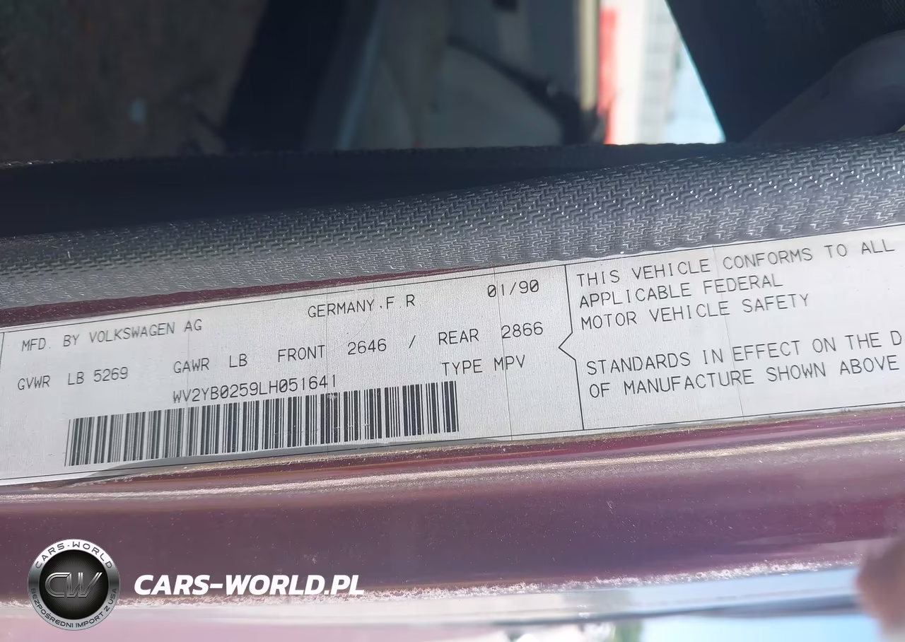 1990 Volkswagen Vanagon Bus VIN:WV2YB0259LH051641 - 9