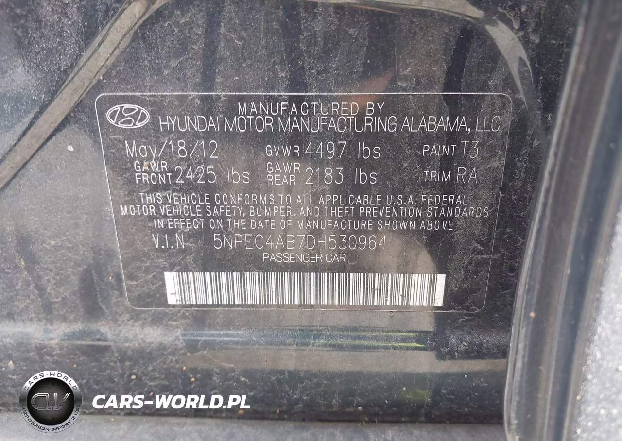2013 Hyundai Sonata Se 2.0T VIN:5NPEC4AB7DH530964 - 9