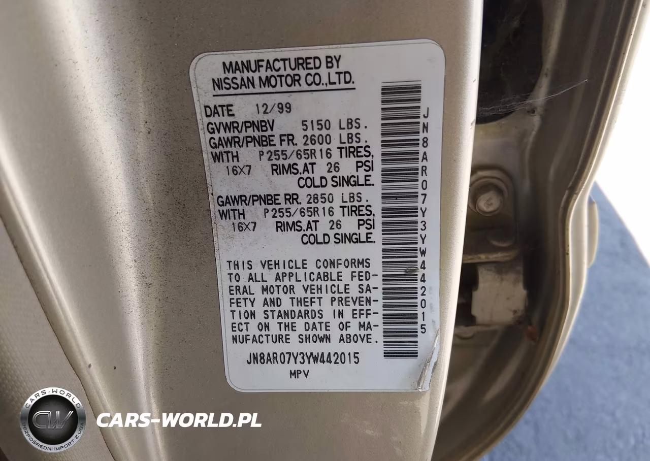 2000 Nissan Pathfinder Le-Se-Xe VIN:JN8AR07Y3YW442015 - 9