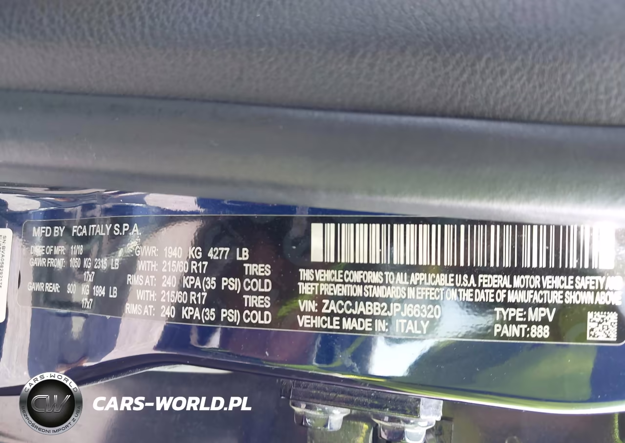 2018 Jeep Renegade Latitude Fwd VIN:ZACCJABB2JPJ66320 - 9