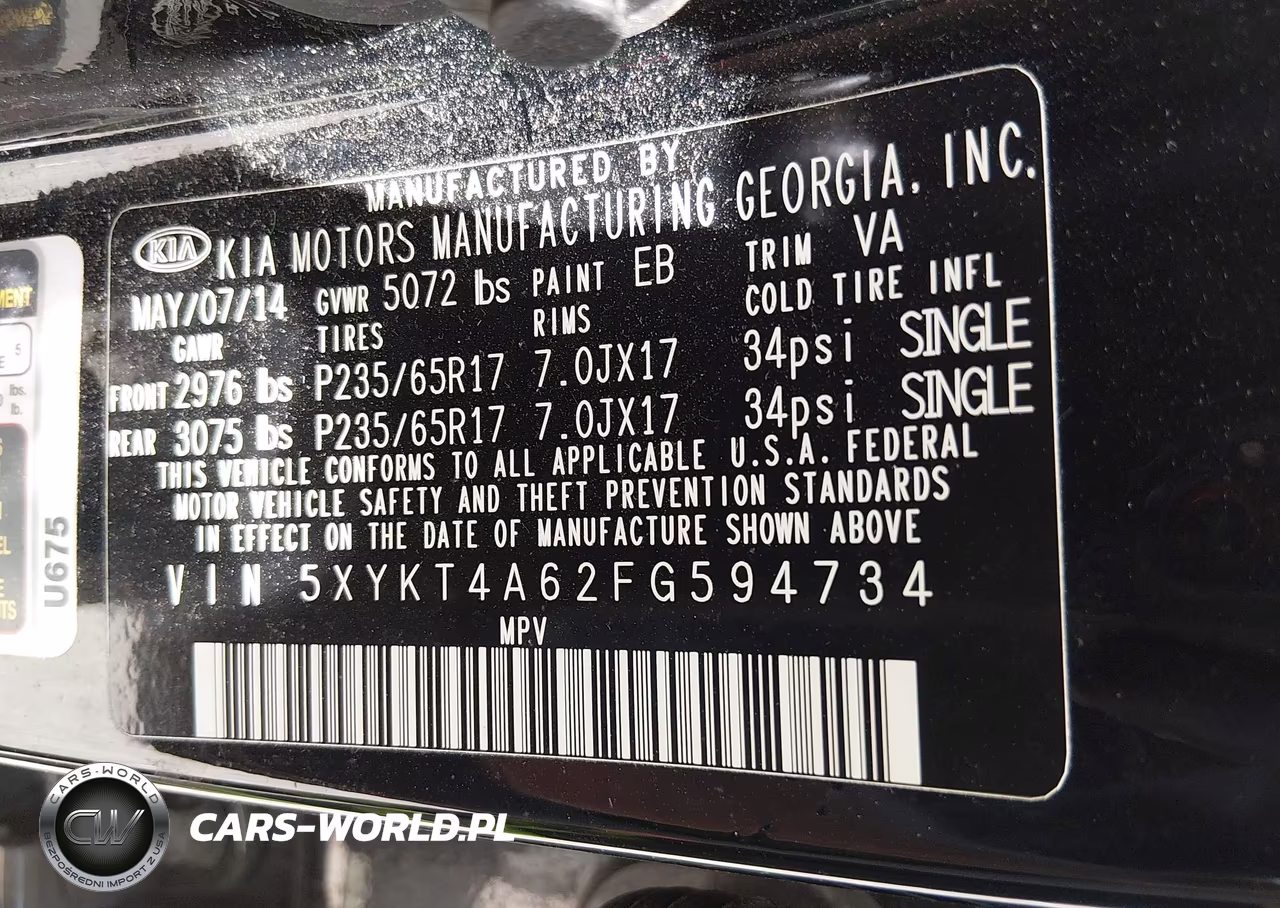 2015 Kia Sorento Lx VIN:5XYKT4A62FG594734 - 9