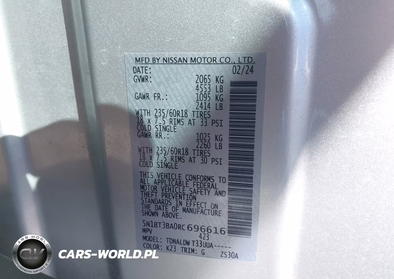 2024 Nissan Rogue Sv Fwd VIN:5N1BT3BA0RC696616 - 9
