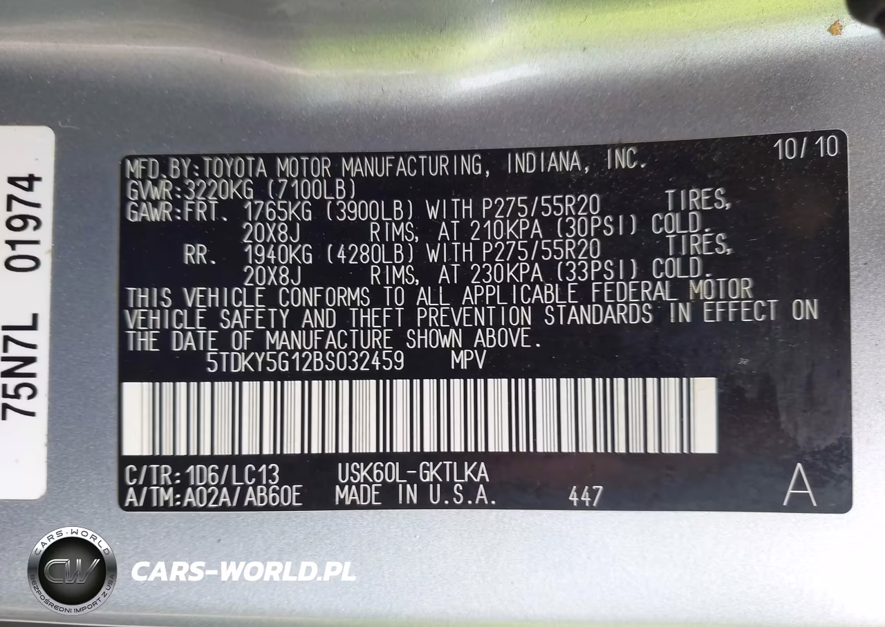 2011 Toyota Sequoia Limited 5.7L V8 VIN:5TDKY5G12BS032459 - 9