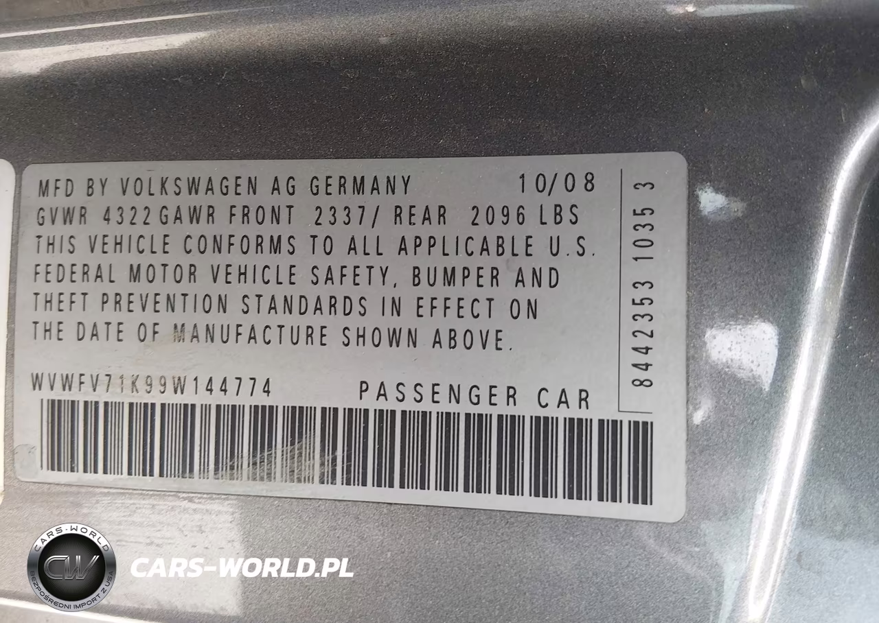 2009 Volkswagen Gti 2-Door VIN:WVWFV71K99W144774 - 9